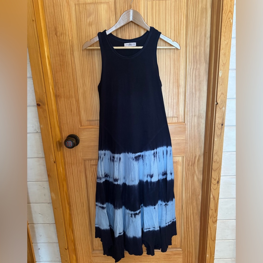 NATURAL LIFE Blue & Light Blue Tie-Dye Midi Dress